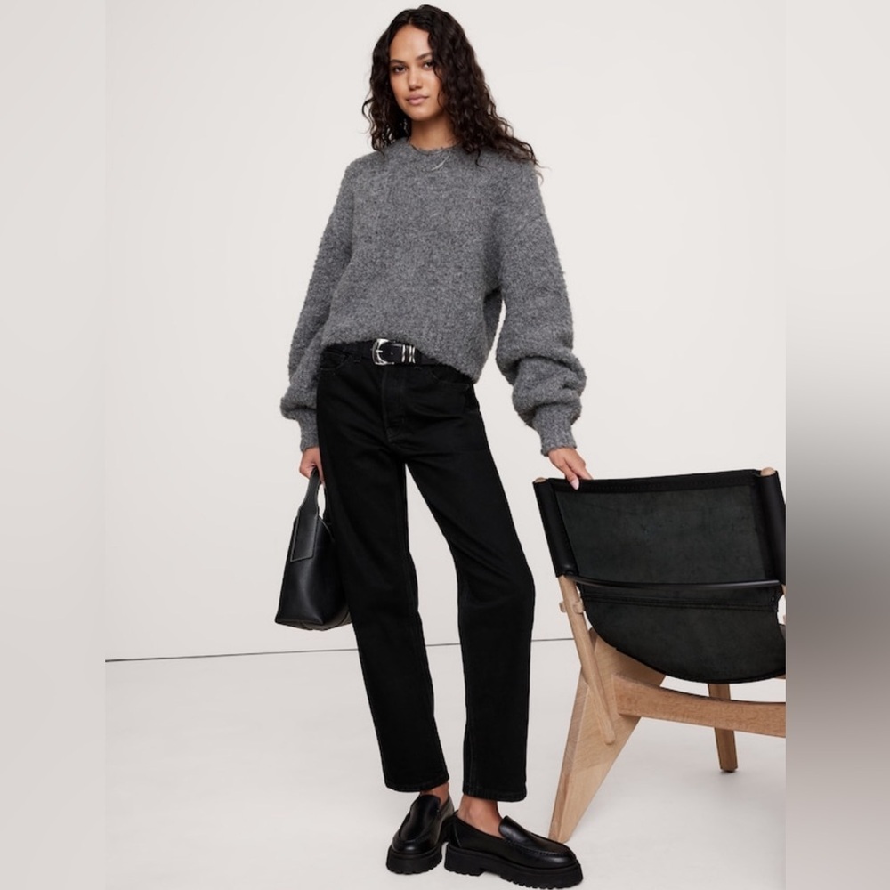 NWT Banana Republic High Rise Black Straightht Jeans Size 28 Petite 28P